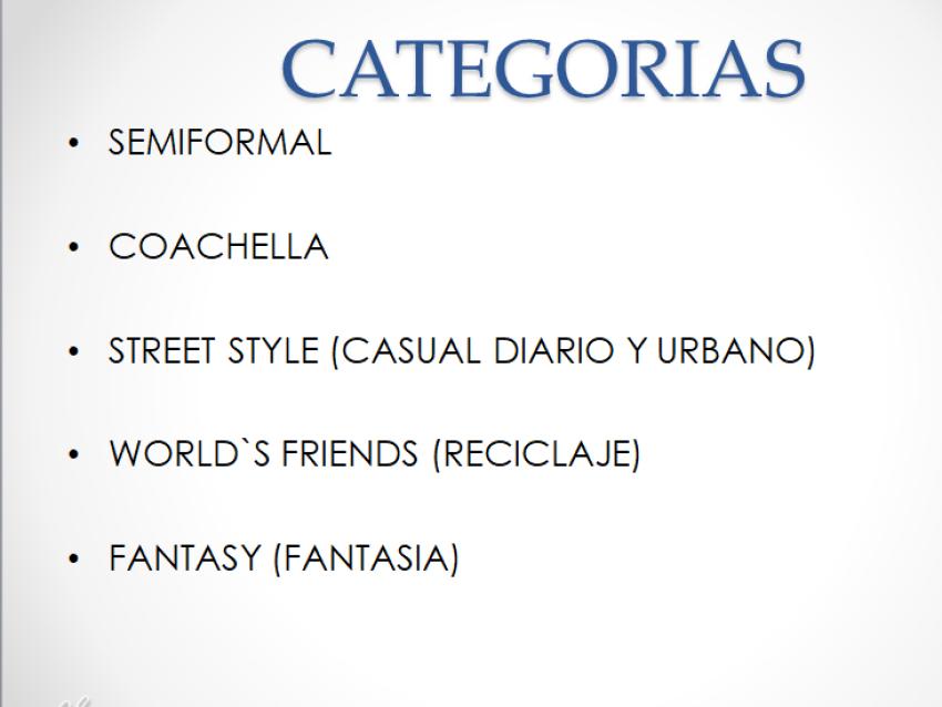 Categorías Show Modas