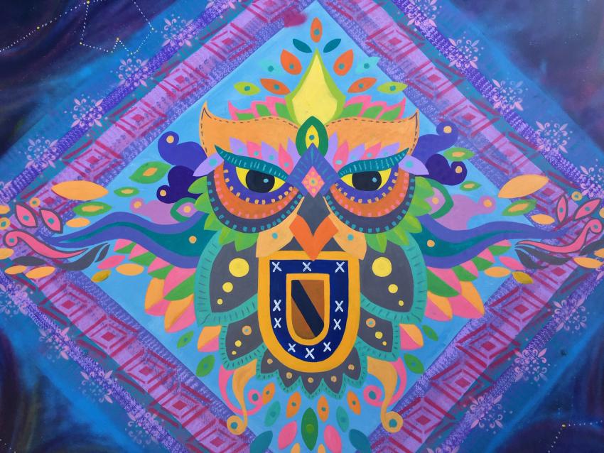 Mural ¨Corazón de fuego¨ de Luis Caal