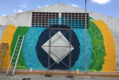 Mural ¨Corazón de fuego¨ de Luis Caal